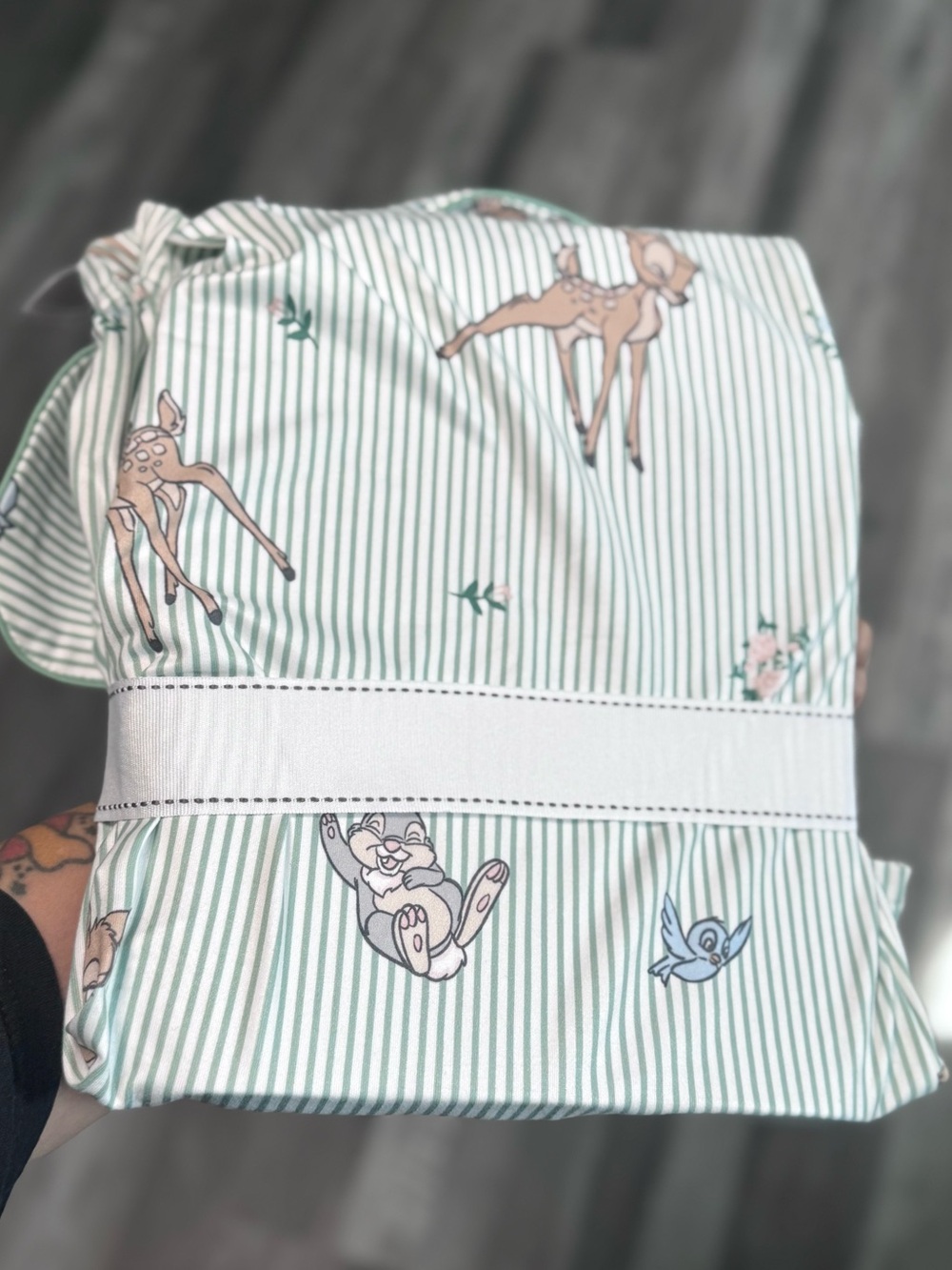 Disney Stripes Mint Green Bambi Print Pajama Set 2XL - Picture 7 of 8
